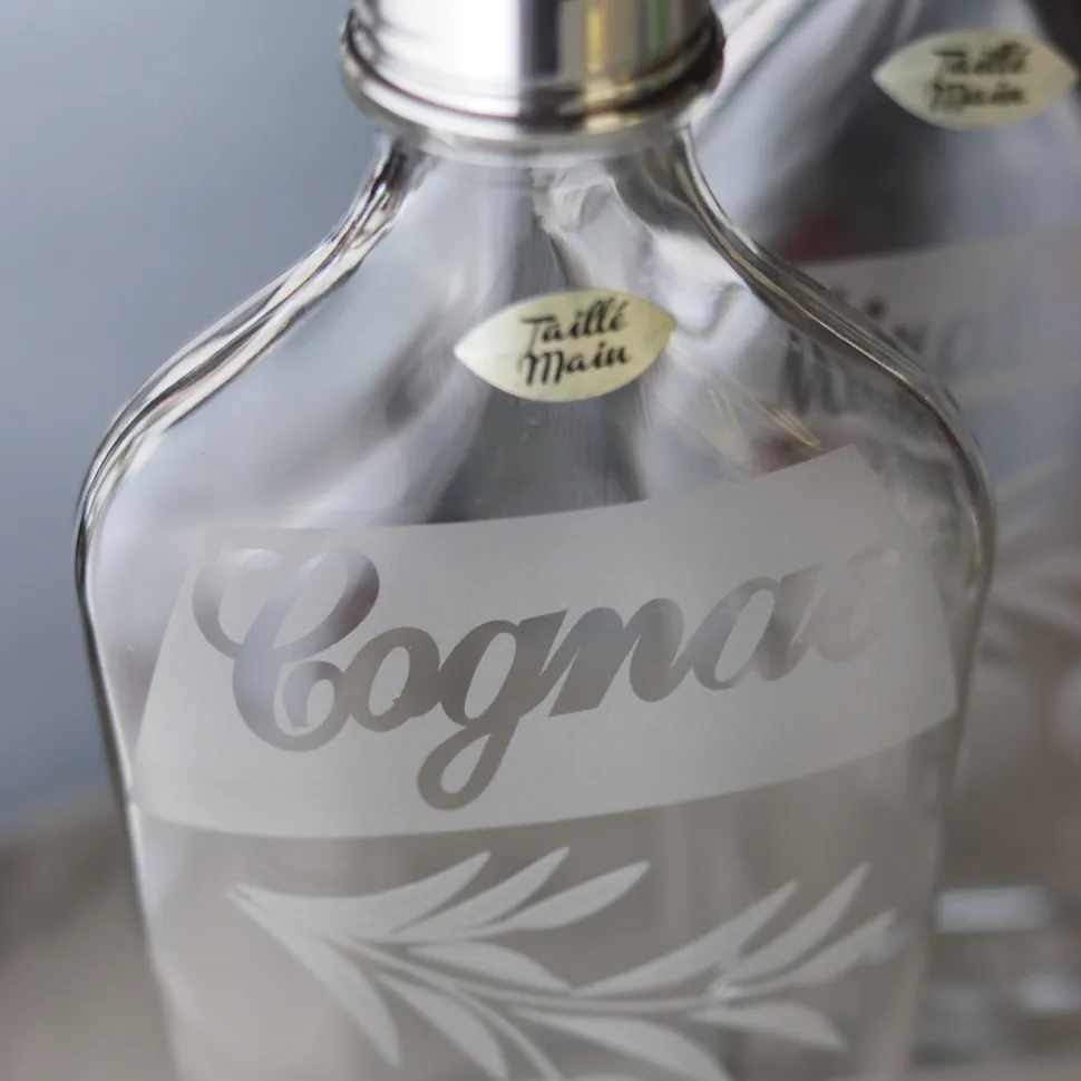 Flasque cognac cristal taillée