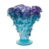 Grand vase roses ultraviolet Daum