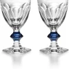 Harcourt bouton bleu verre baccarat x2