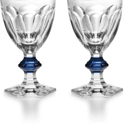 Harcourt bouton bleu verre baccarat x2