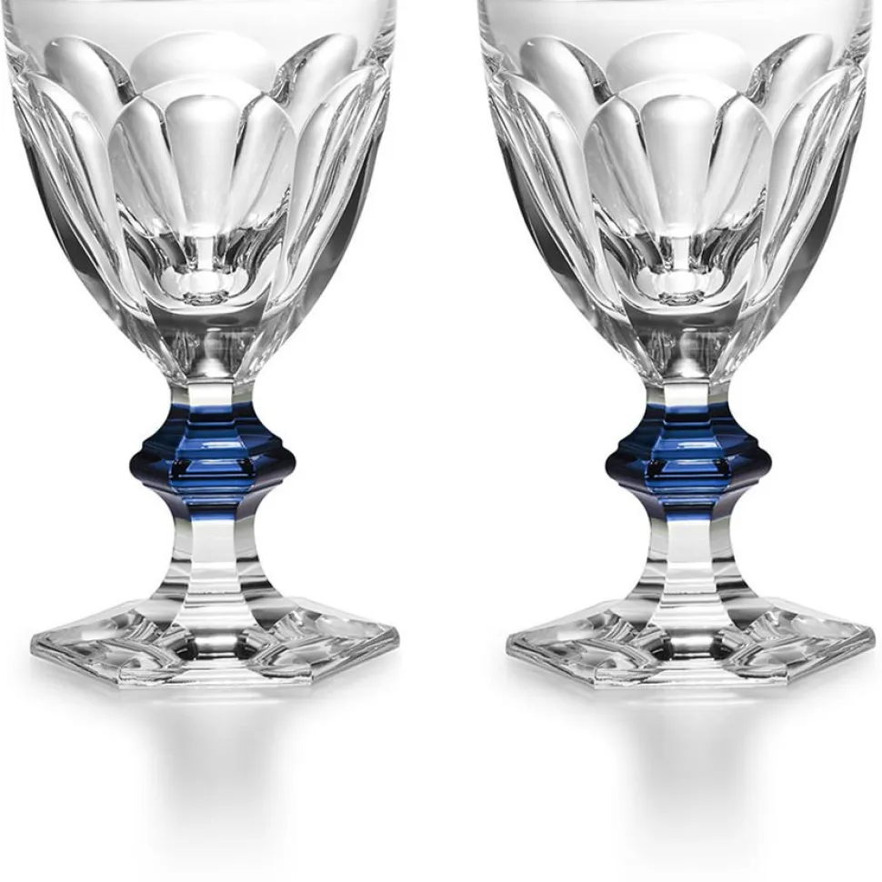 Harcourt bouton bleu verre baccarat x2