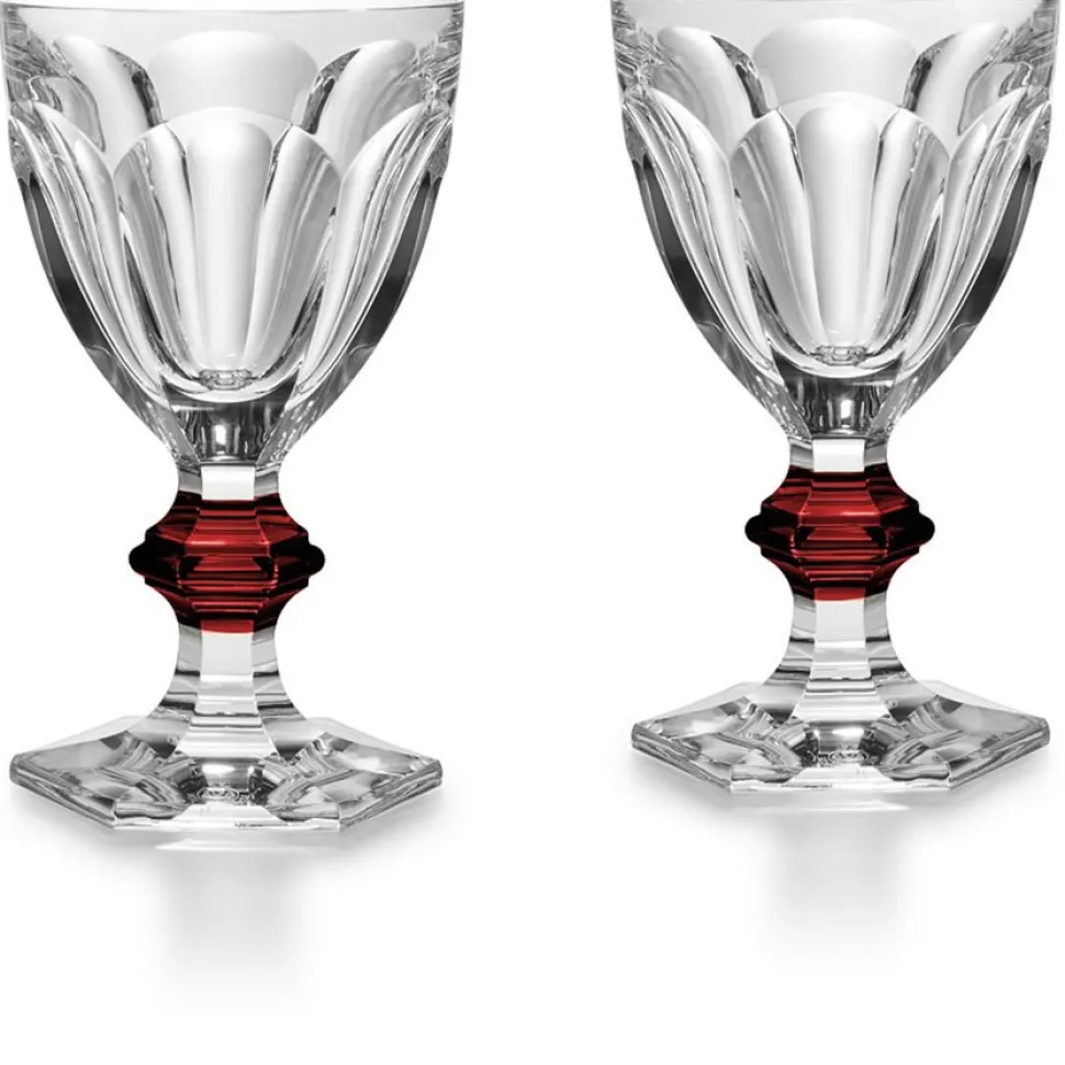 Harcourt bouton rouge verre baccarat x2