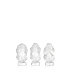 La sagesse singes cristal lalique