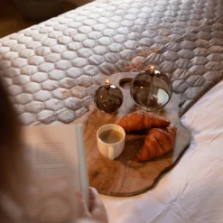 Lampe à huile sphère verre couleur champagne