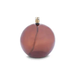 Lampe à huile sphère verre couleur cognac