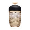 Lampe baladeuse folia ambre bois noir cristal saint-louis