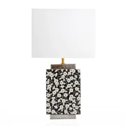 Lampe carré Graphit Flowers Émaux de Longwy