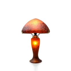 Lampe champignon pâte de verre rouge