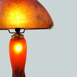 Lampe champignon pâte de verre rouge 7030