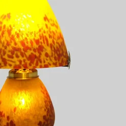 Lampe champignon pâte de verre jaune 019