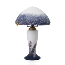 Lampe champignon pâte de verre violet