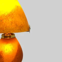 Lampe champignon pâte de verre orange 019