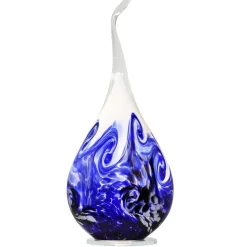 Lampe flamme cristal bleu Cristal de Lorraine