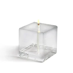 Lampe huile carré verre