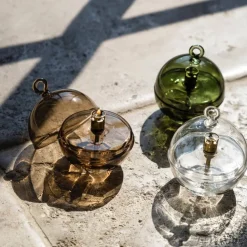 Lampe huile cloche champagne