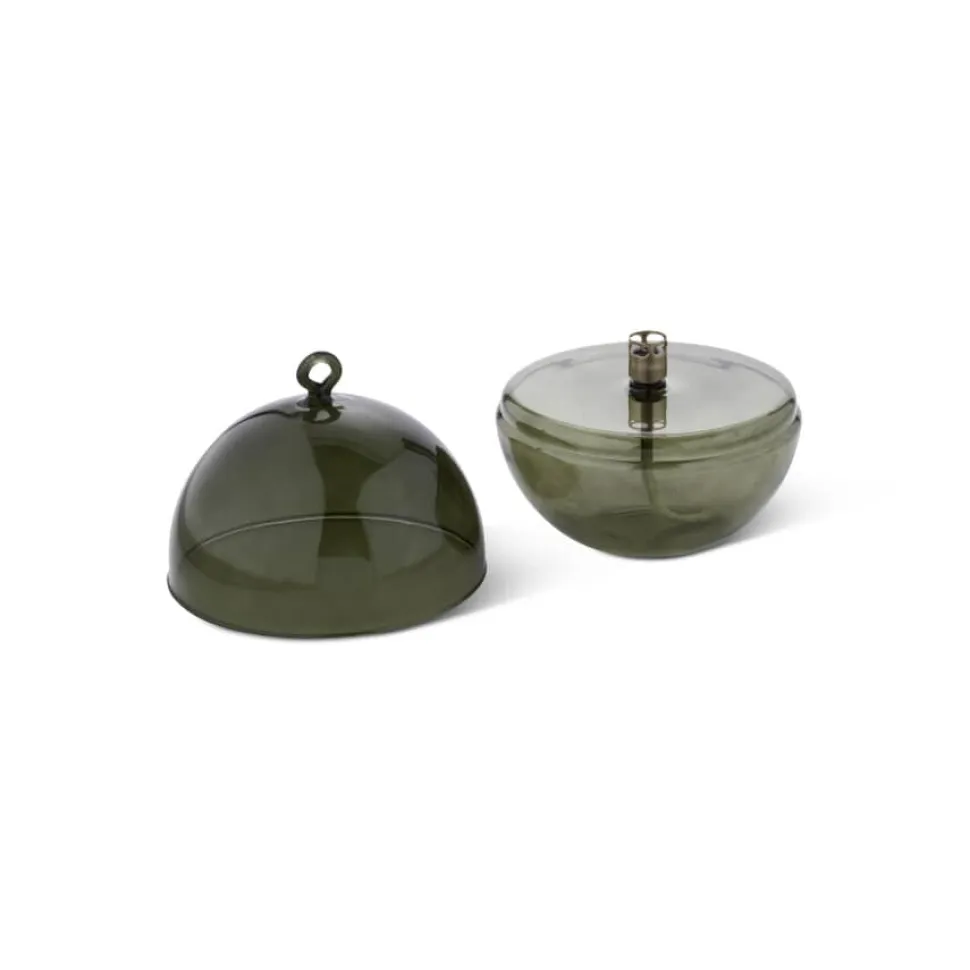 Lampe huile cloche vert