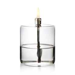 Lampe huile en verre cylindre