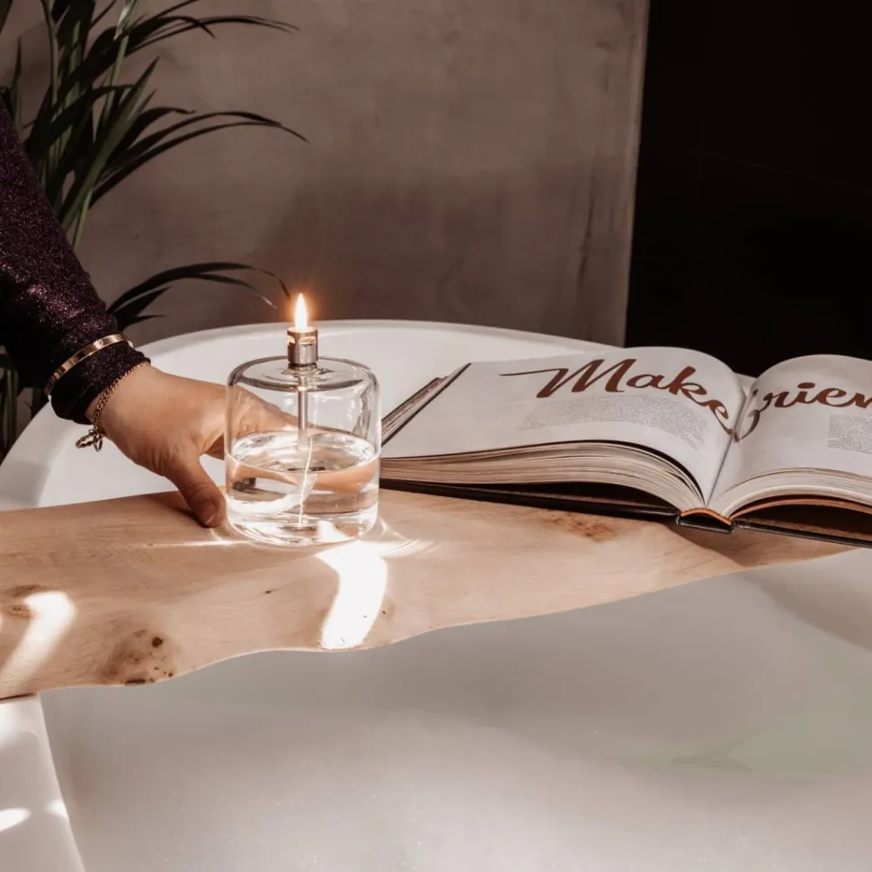 Lampe huile en verre cylindre