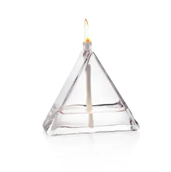 Lampe huile en verre triangle
