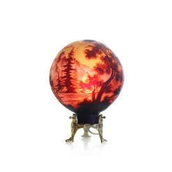 Lampe pâte de verre ronde tip gallé