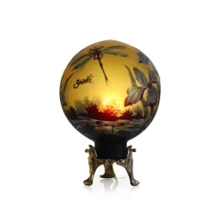 Lampe pâte de verre ronde tip gallé