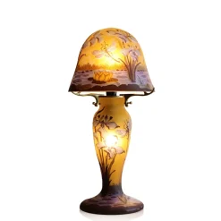 Lampe pâte de verre Tip Gallé décor libellule