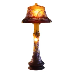 Lampe pâte de verre Tip Gallé décor libellule