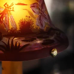 Lampe pâte de verre Tip Gallé décor libellule