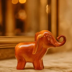 Éléphant chocolat Craquelés Faïence de Lunéville