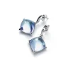 Médicis boucles d’oreilles tiges aqua miroir baccarat
