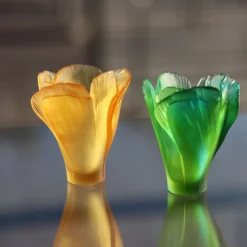 Mini vase vert ginkgo Daum