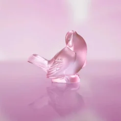 Moineau moqueur cristal rose Lalique