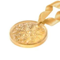 Ornement de Noël 2025 Givre lustré or Lalique