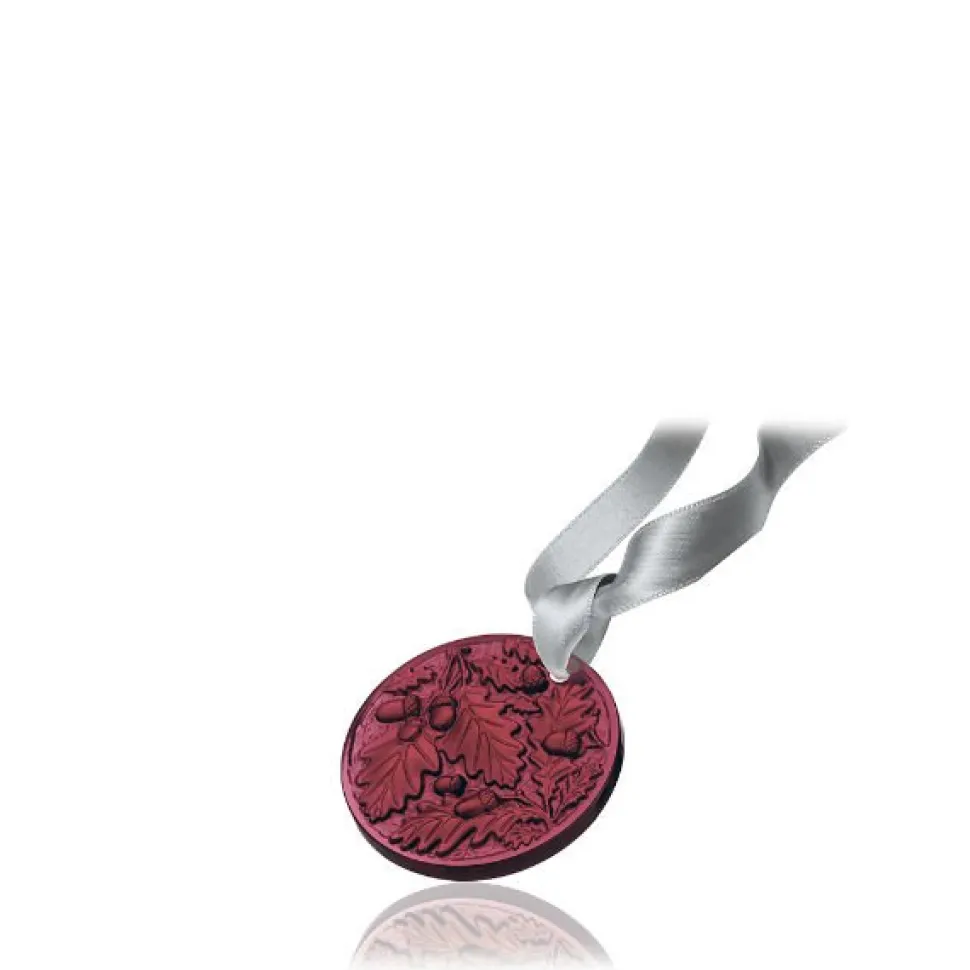 Ornement noël 2016 lalique chêne rouge