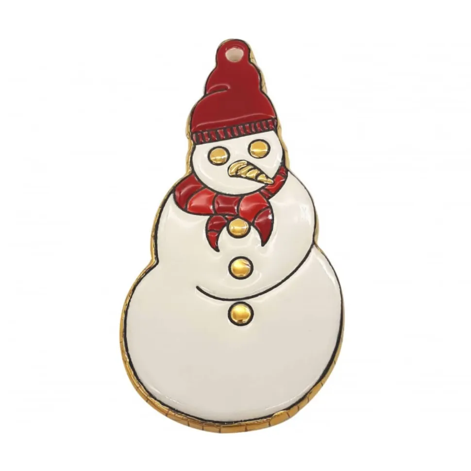 Ornement Noël Bonhomme de Neige Émaux de Longwy