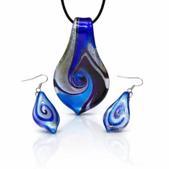 Parure pendentif + boucles d’oreilles noces lapis-lazuli