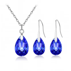 Parure pendentif + boucles d’oreilles noces de cristal