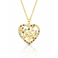 Pendentif cœur arbre de vie