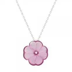 Pendentif fleur fuchsia lalique