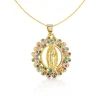 Pendentif médaillon vierge marie arc-en-ciel