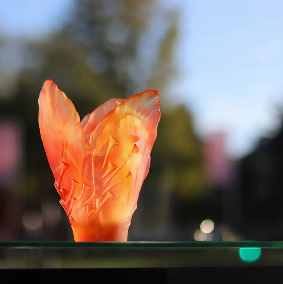 Petit vase safran daum