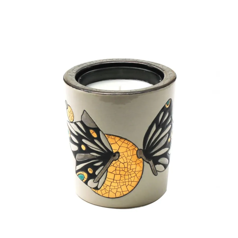 Pot à bougie Mrs Butterfly Émaux de Longwy
