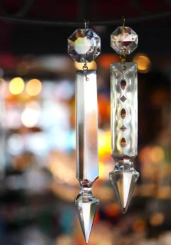 Prisme cristal doré pour lustre