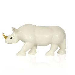 Rhinocéros ivoire & or Émaux de Longwy