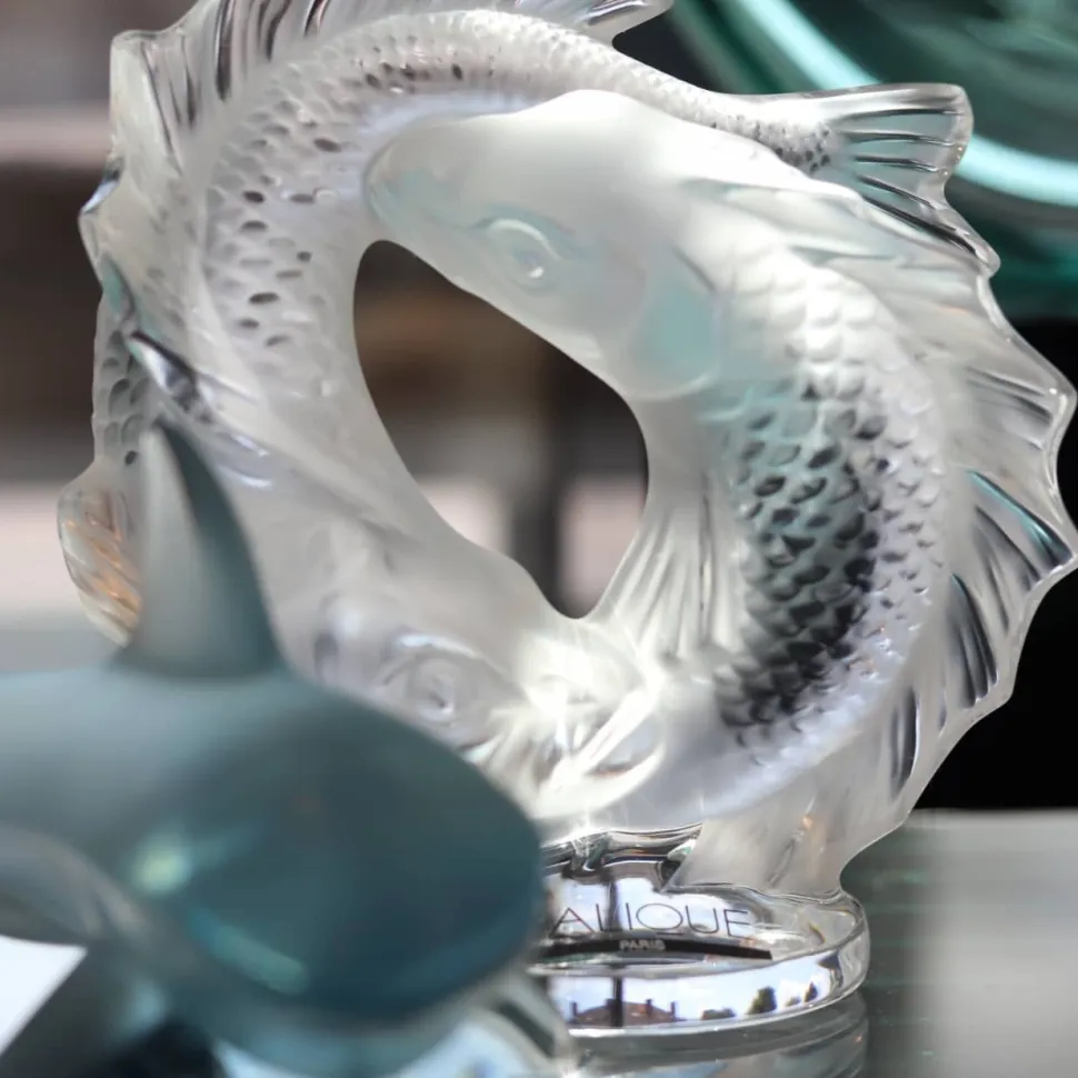 Sculpture 2 poissons lalique