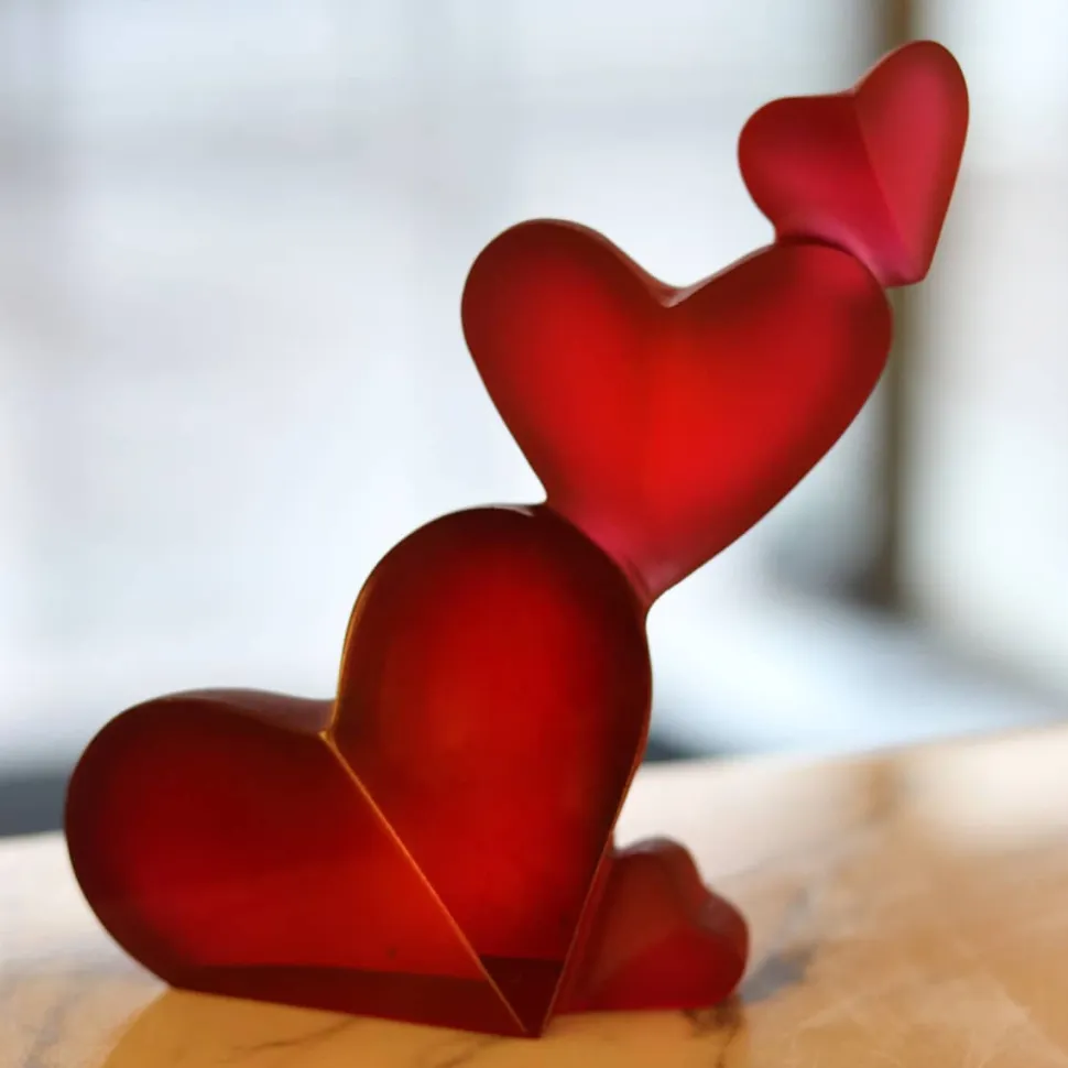 Sculpture cœur passion daum