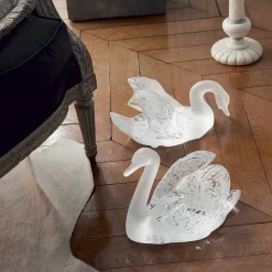 Sculpture cygne tête haute lalique