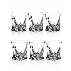 Set 6 gobelets quadro cristal de bohême