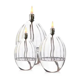 Set 3 lampes à huile élégance ovale