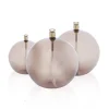 Set 3 lampes à huile sphère couleur champagne
